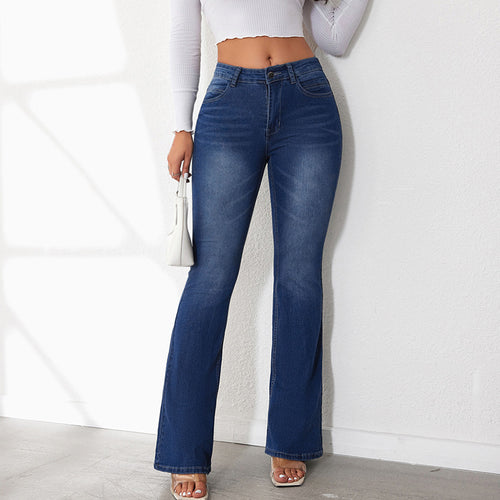 Damen Flared Jeans mit hohem Bund und bequemer Passform Drune