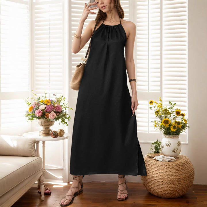 Damen Maxi-Kleid mit elegantem Halterbügel Drune