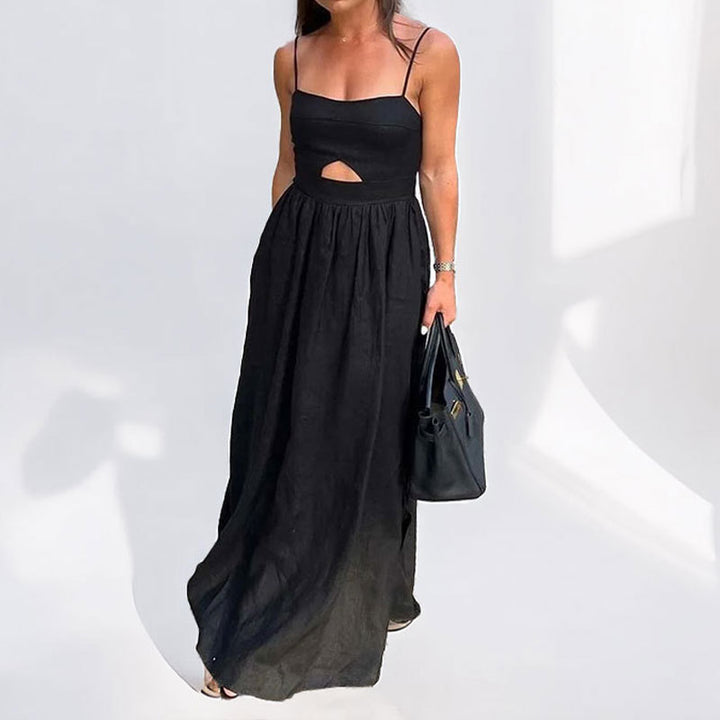 Damen Maxikleid mit Cut-Out-Detail und fließendem Rock Drune