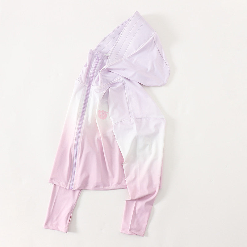 Damen nan leichte UV-Schutz Kapuzenjacke aus Funktionsstretch mit durchgehendem Reißverschluss und Raglanärmeln Drune