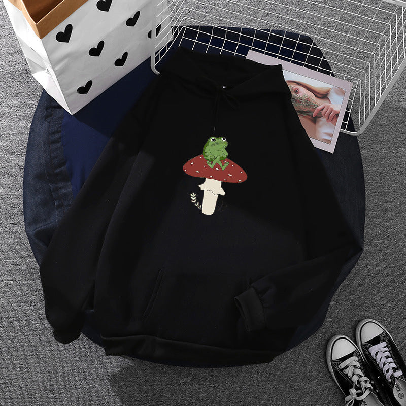 Damen Hoodie mit einzigartigem Frosch-Motiv Drune