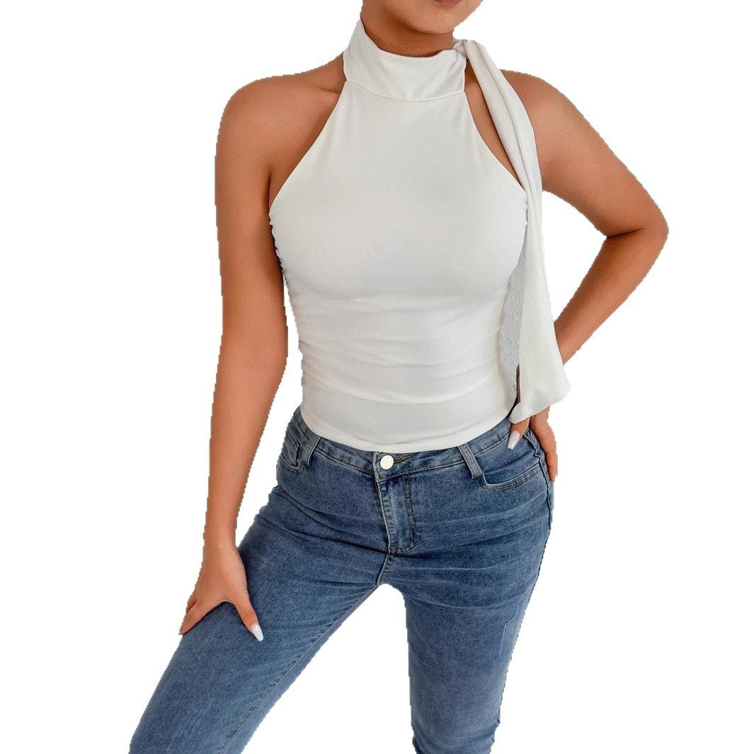 Damen elegantes Top mit femininer Schleifenoptik Drune