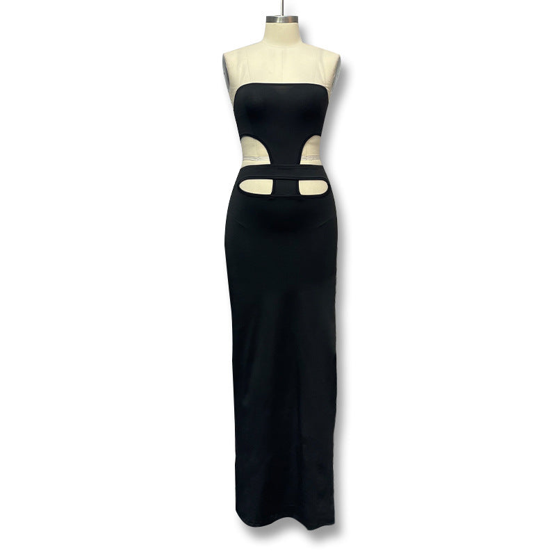 Damen Maxikleid mit stilvollen Cut-Outs und sexy Schlitz Drune