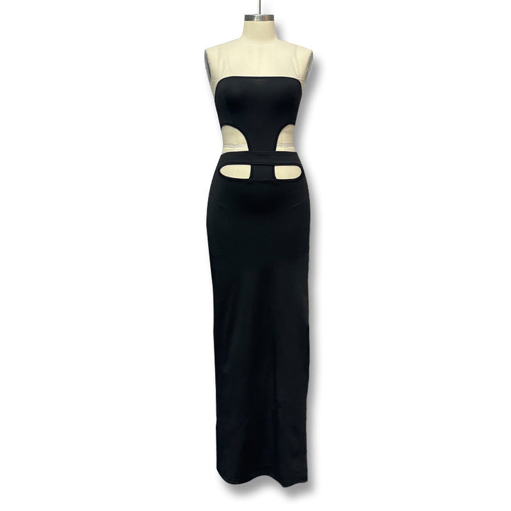 Damen Maxikleid mit stilvollen Cut-Outs und sexy Schlitz Drune