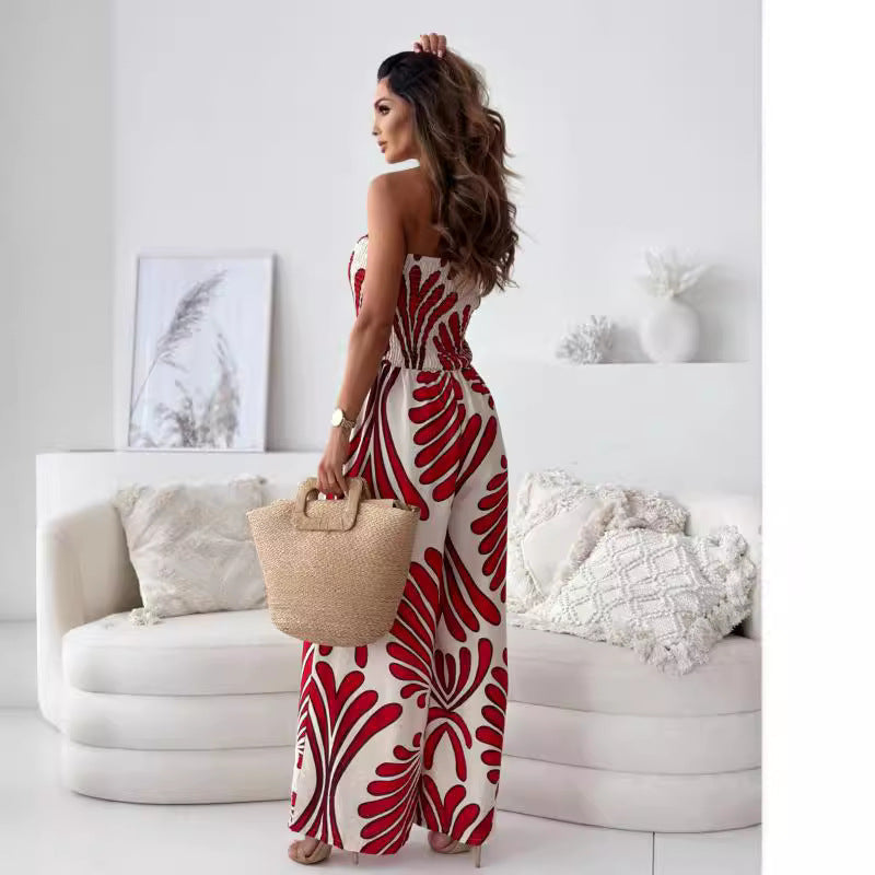 Damen Sommer Jumpsuit mit floralem Design Drune