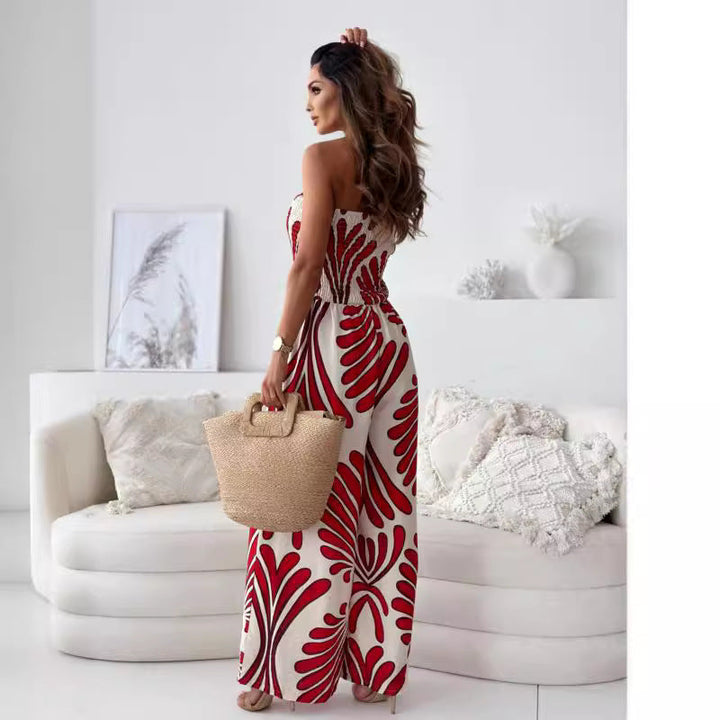 Damen Sommer Jumpsuit mit floralem Design Drune