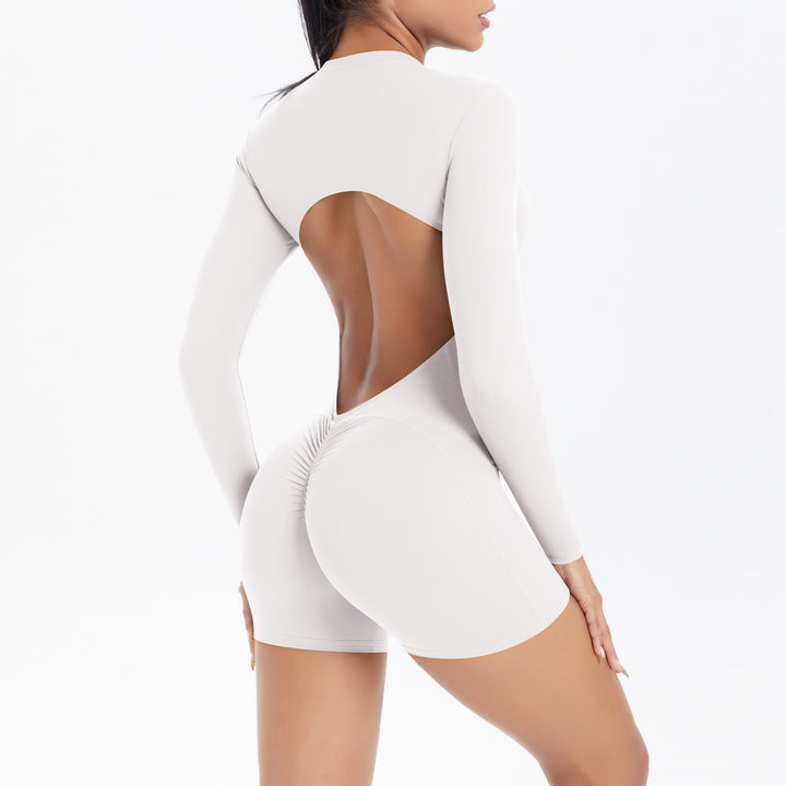 Damen Sportlicher Ganzkörperanzug mit tiefem Rückenausschnitt und figurbetonendem Design Drune