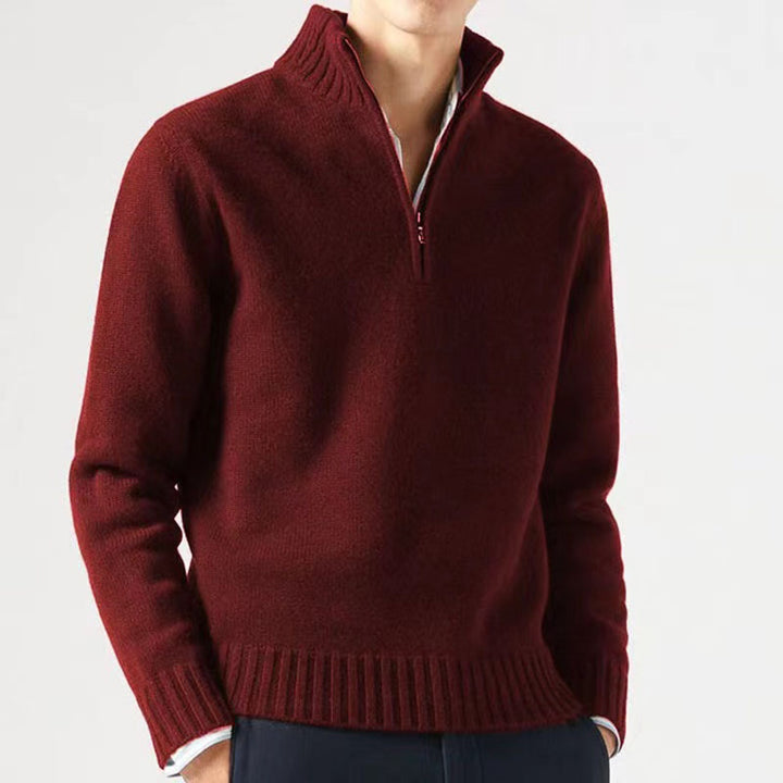 Herren Pullover mit hohem Kragen und modernem Reißverschluss Drune