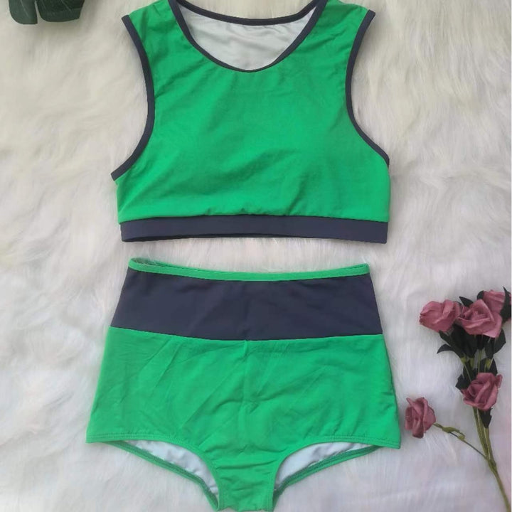 Damen Sportliches Bikini-Set mit hoch geschnittenem Höschen Drune