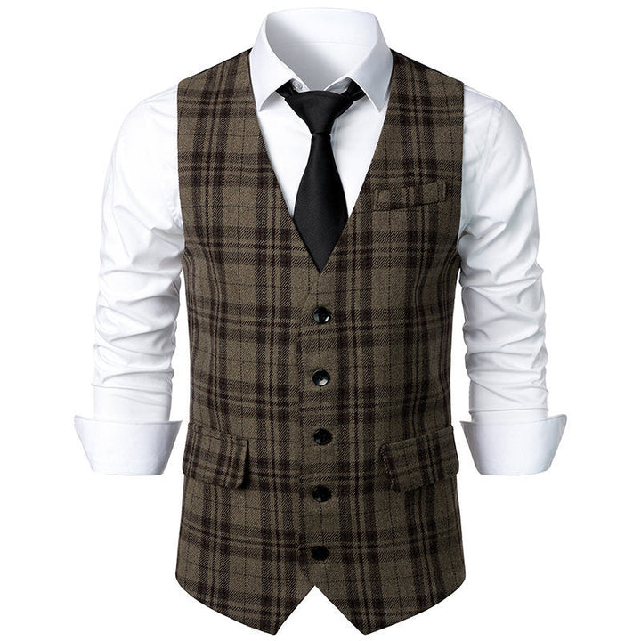 Herren klassische Karoveste mit elegante Schnitt und praktischen Taschen Drune