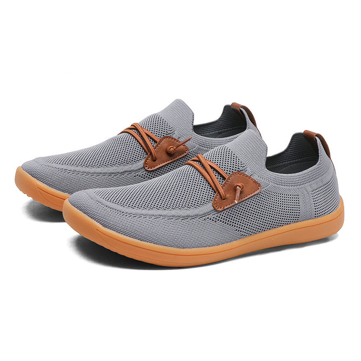 Herren gestrickter Mokassin-Slipper mit elastischem Schaft, Zierösen und stoßdämpfender Flexsohle Drune