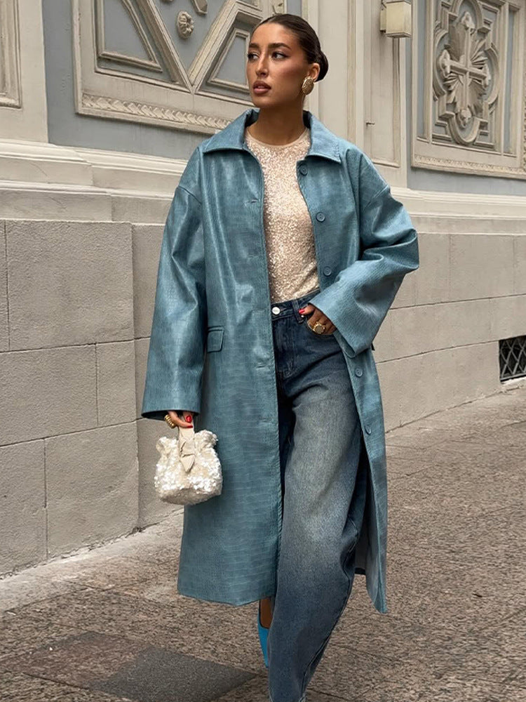 Damen oversized Denim-Trenchcoat Drune