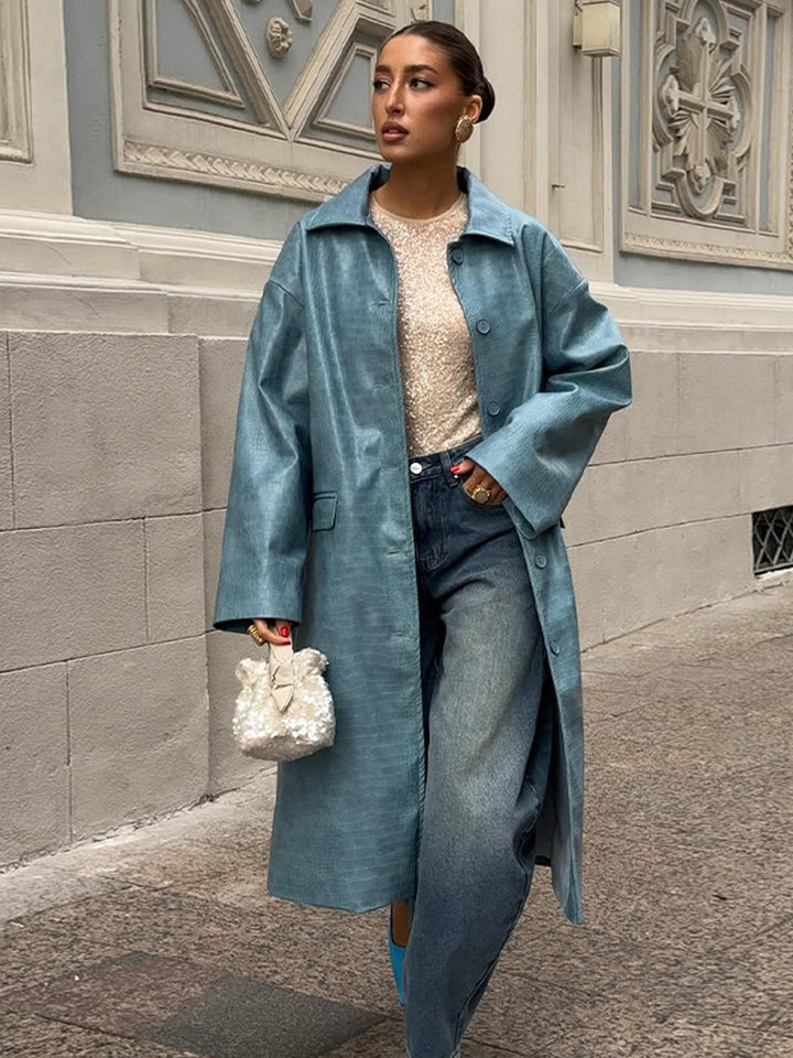 Damen oversized Denim-Trenchcoat Drune
