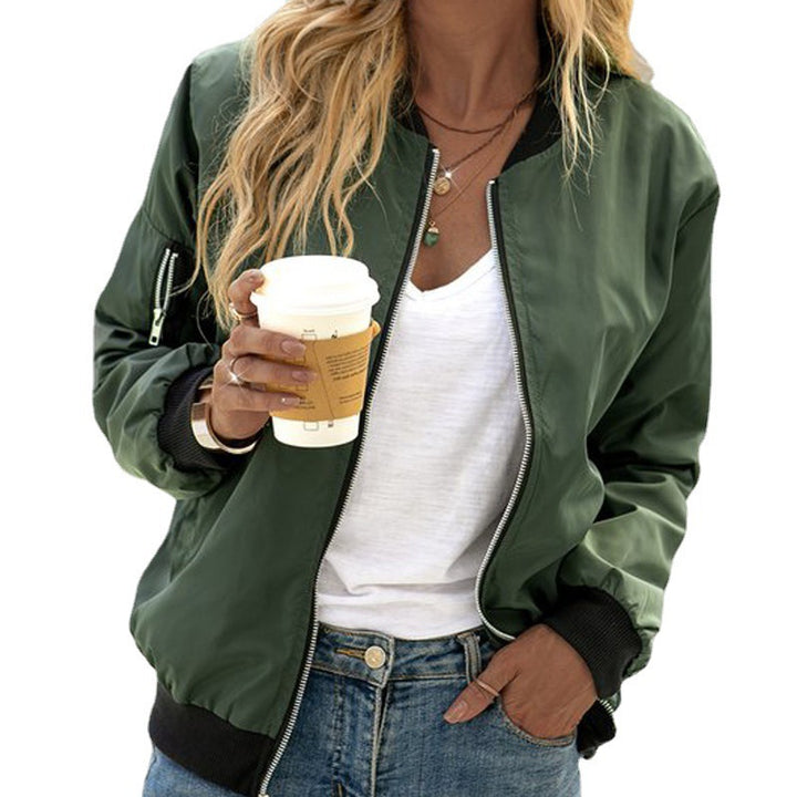 Damen stylische Bomberjacke mit praktischem Reißverschluss und seitlichen Taschen Drune