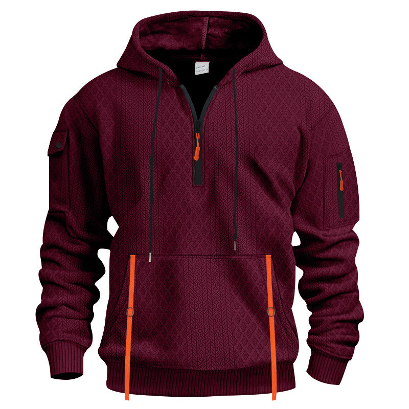 Herren sportlicher Kapuzenpullover mit Struktur und praktischen Taschen Drune