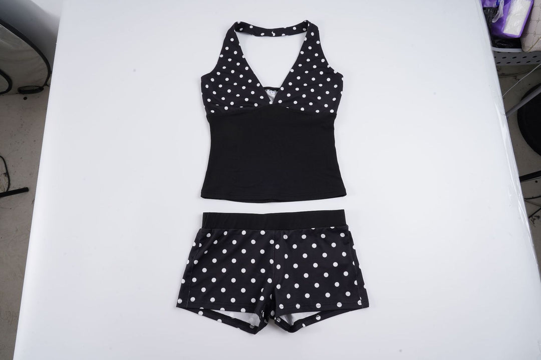 Damen-Set aus Top und Shorts mit Polka-Dots Drune