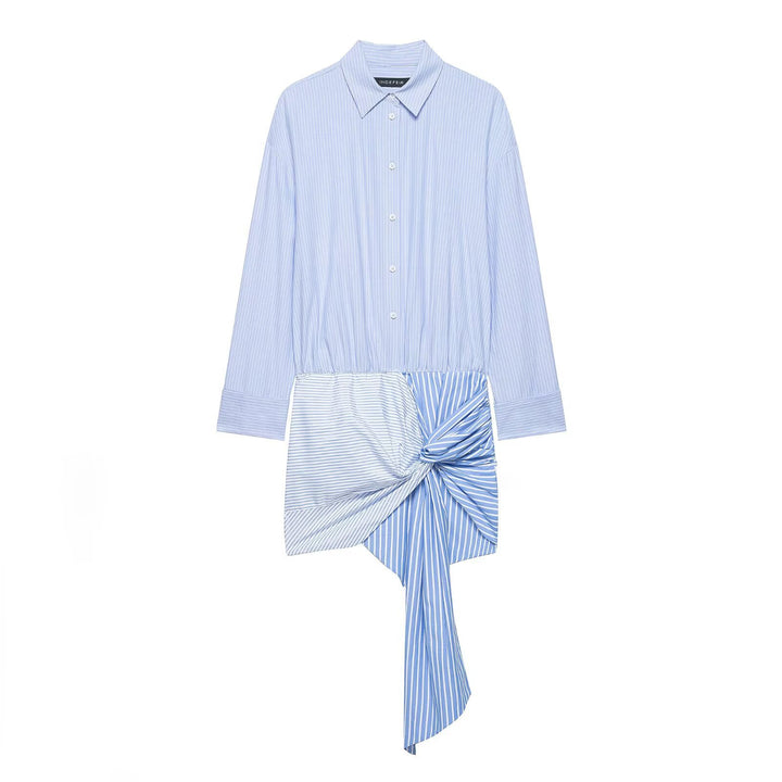 Damenbluse mit asymmetrischem Knoten und raffinierter Drapierung Drune
