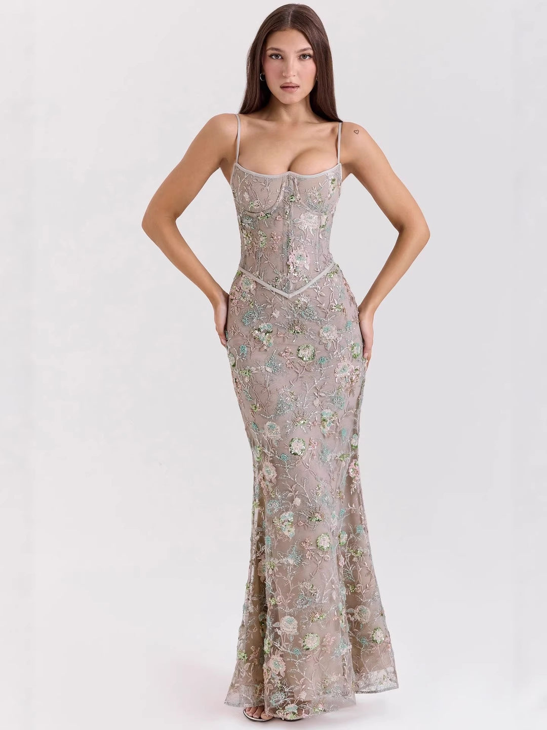 Damen Glamouröses Abendkleid mit funkelnden Pailletten Drune