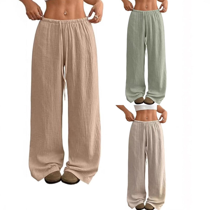 Damen weite, luftige Sommerhose mit Kordelzug Drune