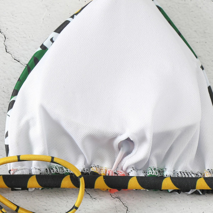Damen Triangel-Bikini mit modischem Muster Drune