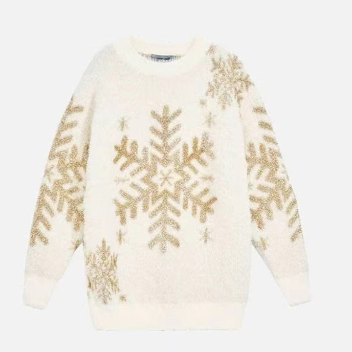 Damen Kuscheliger Pullover mit Schneeflocken-Motiv Drune