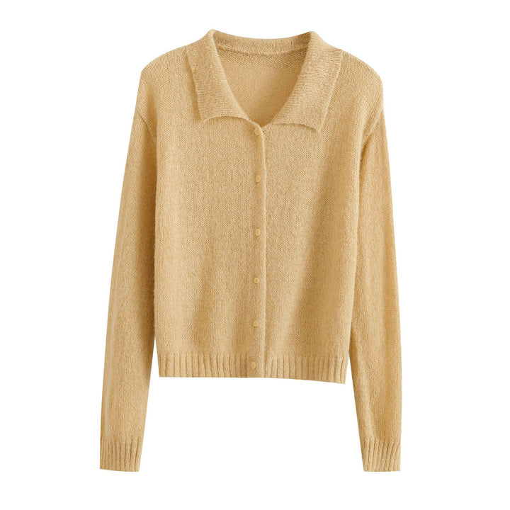 Damen modische Strickjacke mit eleganter Knopfleiste Drune