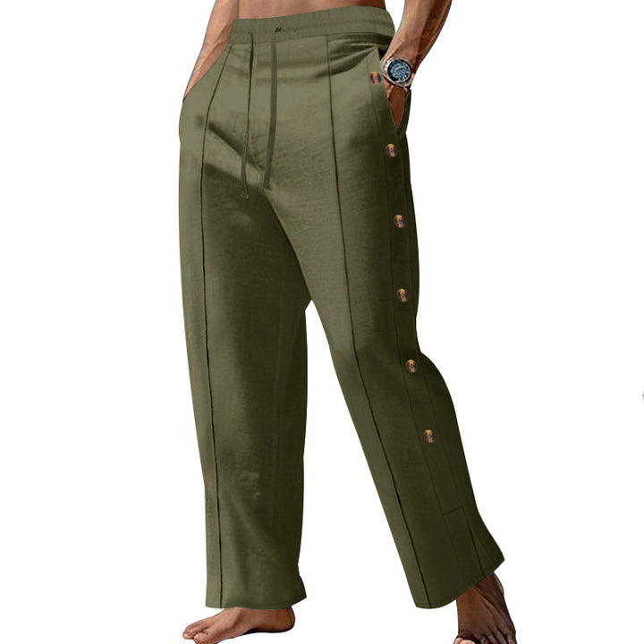 Herren Elegante Freizeithose mit verstellbarem Bund und praktischen Druckknöpfen Drune