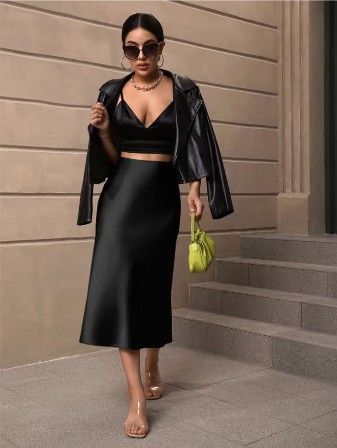 Damen Midi-Rock mit fließender Silhouette Drune