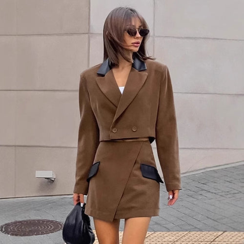 Damen modisches Blazer-Kleid mit eleganten Taschen und tailliertem Schnitt Drune
