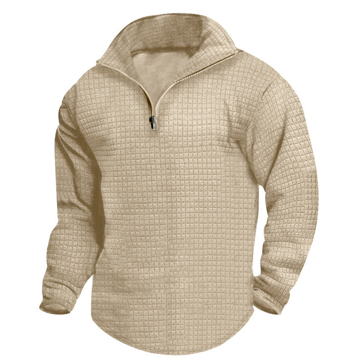 Herren modischer Fleecepullover mit praktischem Reißverschluss und strukturiertem Design Drune