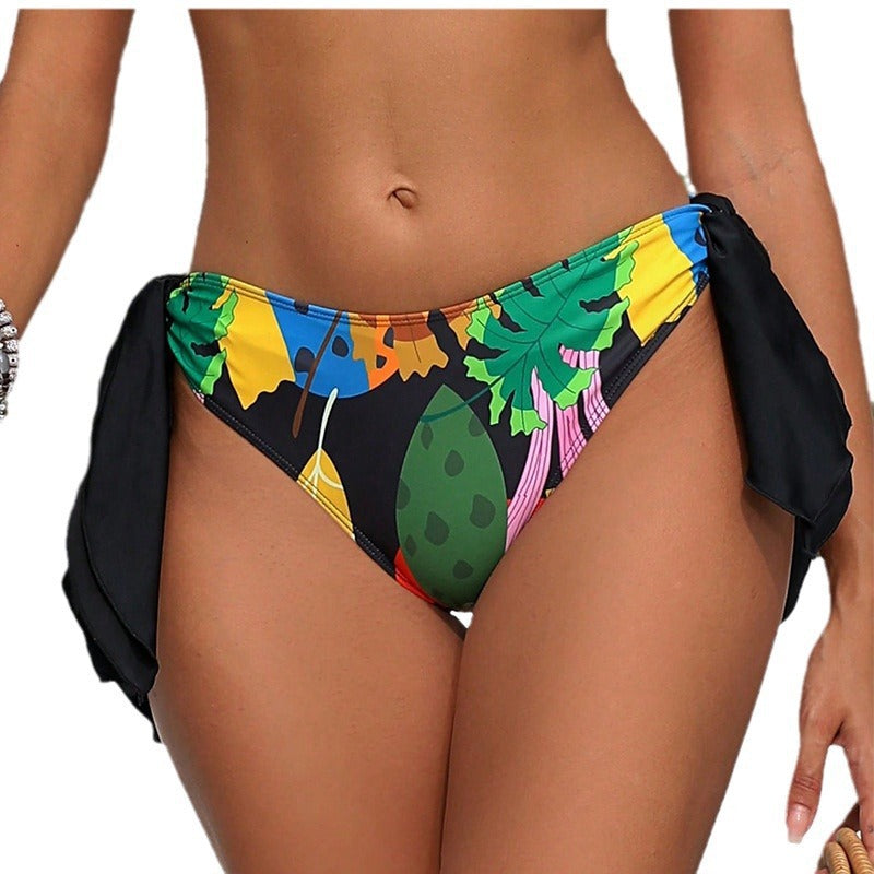 Damen Hoch taillierter Bikini-Slip mit knotenförmigem Design Drune