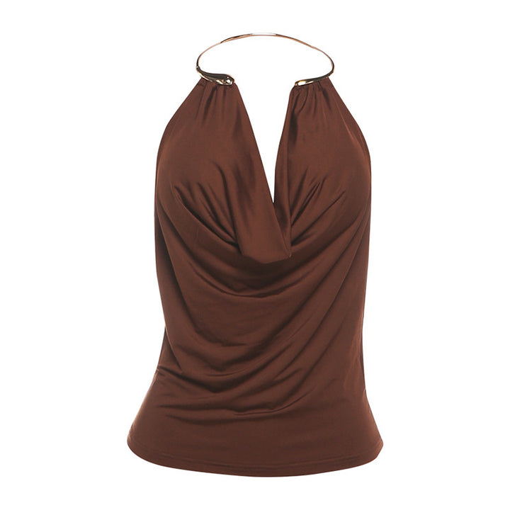 Damen Wickeltop mit raffiniertem Ausschnitt und eleganter Drapierung Drune