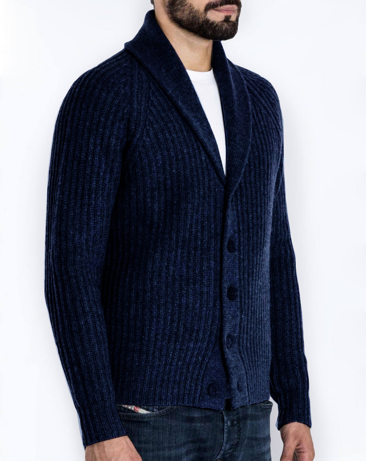 Herren Strickjacke mit modernem Schalkragen Drune