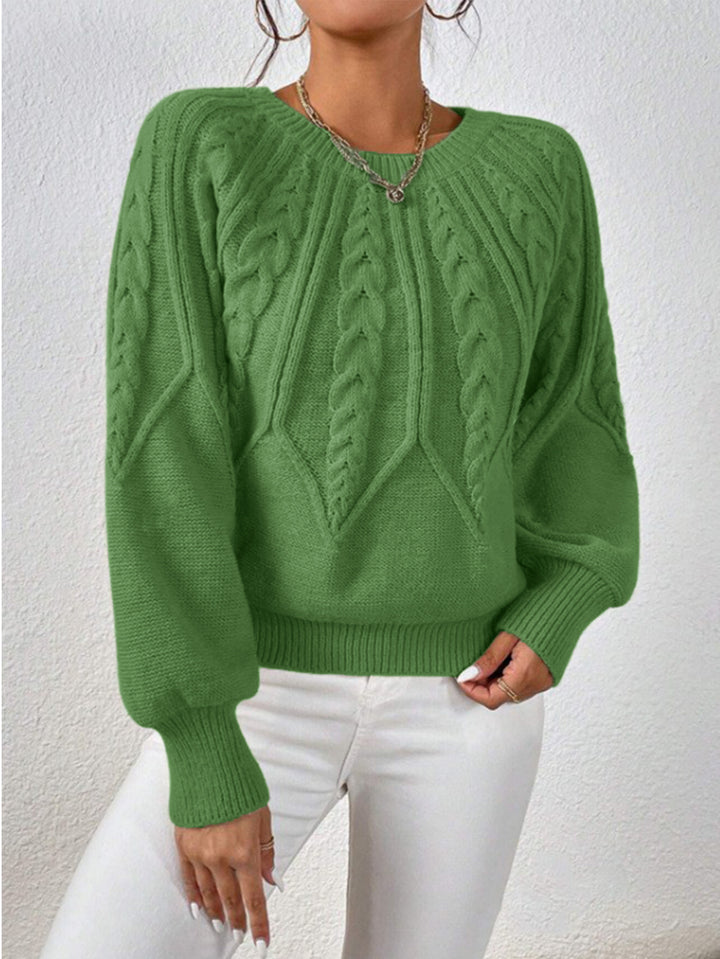 Damen Grobstrickpullover mit detailverliebtem Zopfmuster und weitem Schnitt Drune