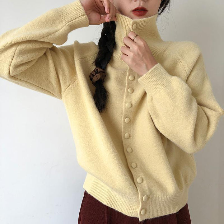 Damen modischer Cardigan mit Knopfdetails Drune