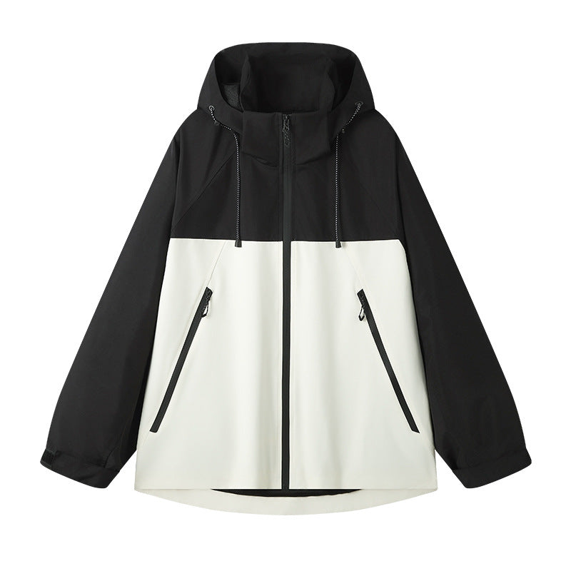 Damen technische Outdoor-Jacke mit verstellbarer Kapuze und funktionalen Reißverschlusstaschen Drune