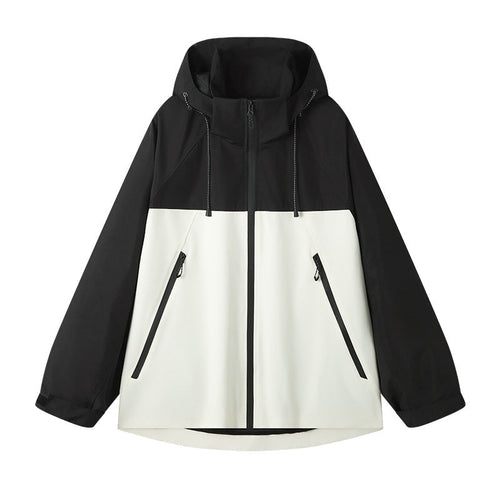 Damen technische Outdoor-Jacke mit verstellbarer Kapuze und funktionalen Reißverschlusstaschen Drune