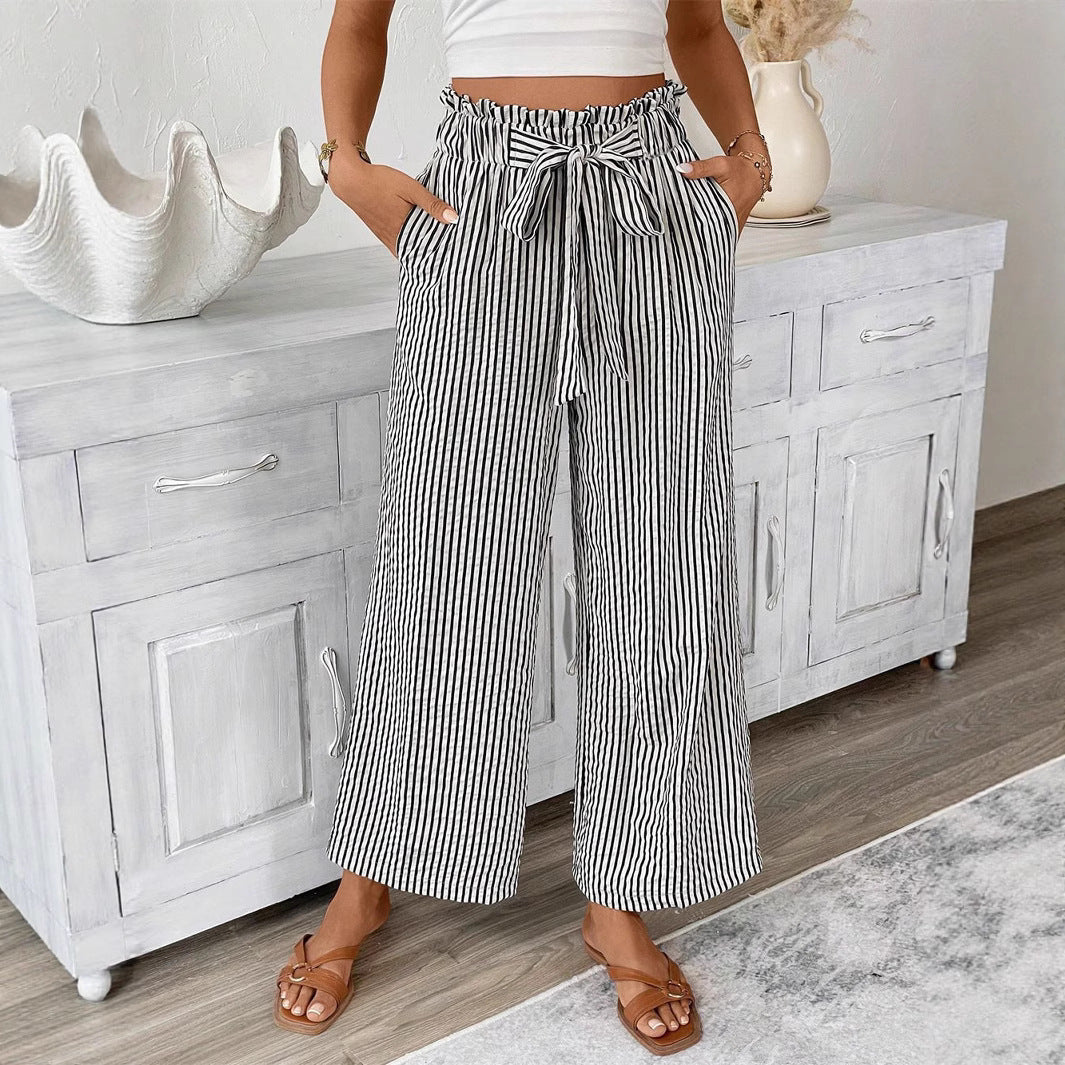 Damen lässige gestreifte Sommerhose Drune