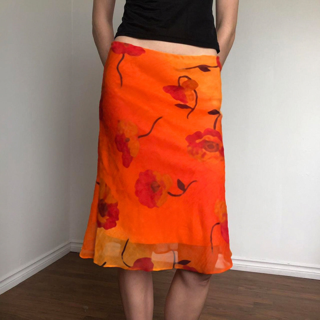 Damen schwingender Sommerrock mit floralen Mustern und leichtem Stoff Drune