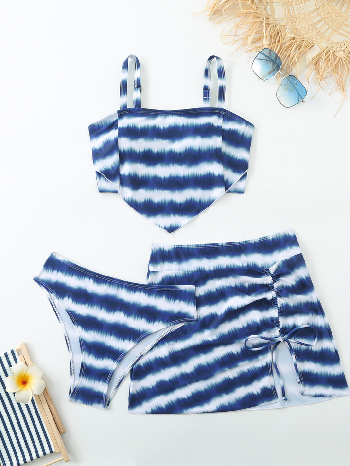 Damen Triangel-Bikini-Set mit asymmetrischem Rock und klassischem Schnitt Drune