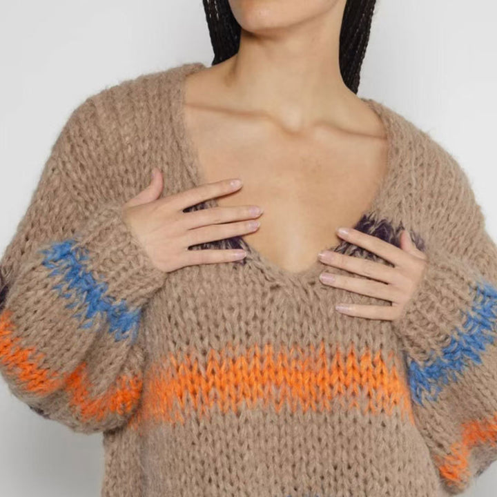 Damen Modischer Knitted Sweater mit Farbverlauf Drune