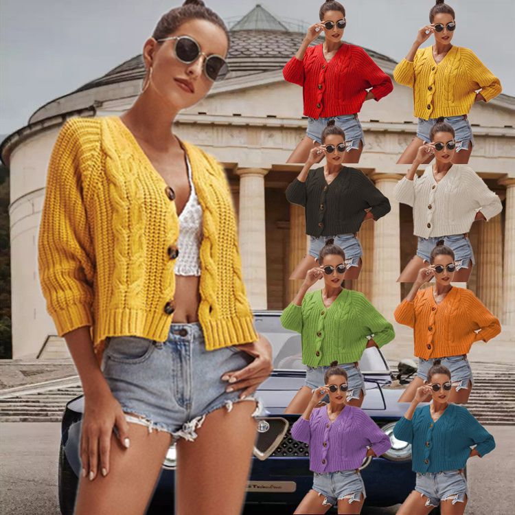 Damen Grobstrick-Cardigan mit knöpfbaren Details und lässigem Schnitt Drune