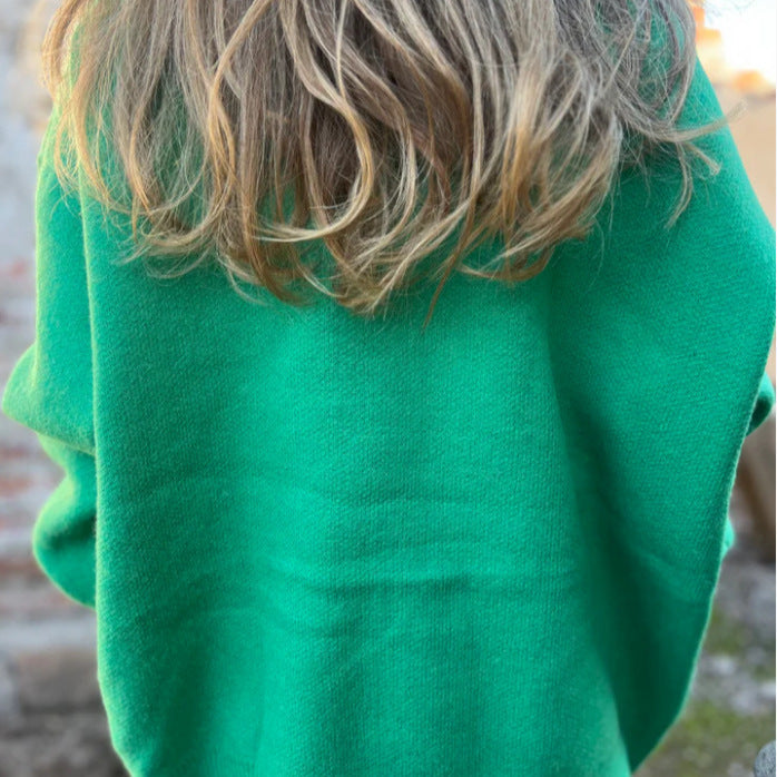 Damen gemütlicher Strick-Cardigan mit Knopfdetails und breiten Ärmel Drune