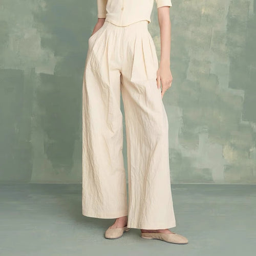 Damen weit geschnittene Plisseehose Drune