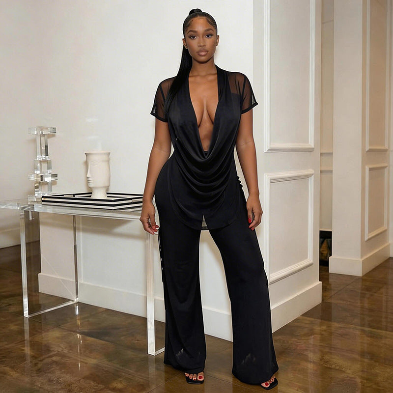 Damen Elegantes Oversized-Outfit aus fließendem Material Drune