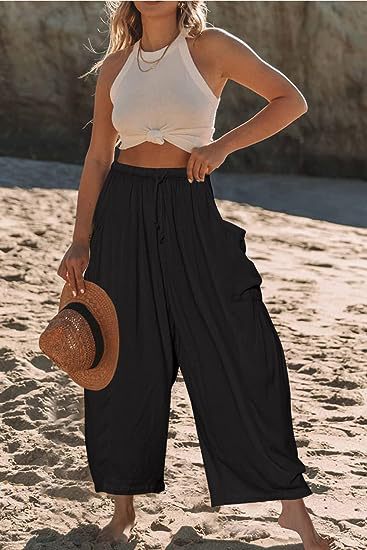 Damen Komfortable, gestreifte Freizeithose mit elastischem Bund und praktischen Taschen Drune