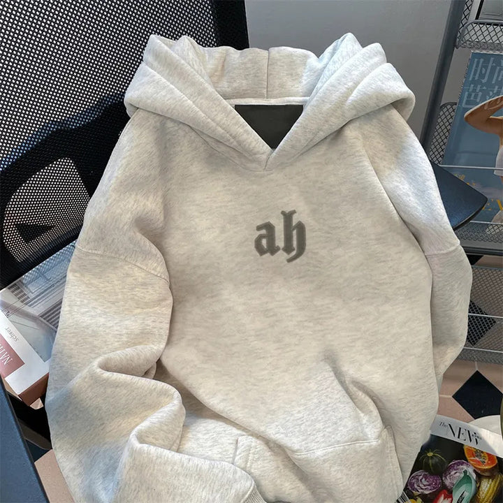 Damen Kapuzenpullover mit modernem Schriftzug Drune