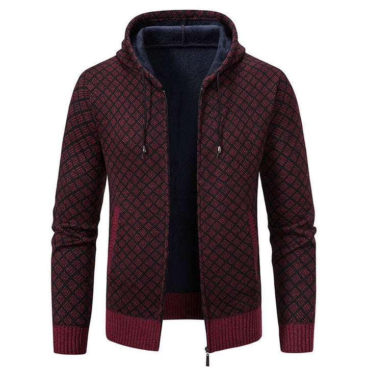 Herren stylische Jacke mit modernem Wabenmuster und Kapuze Drune