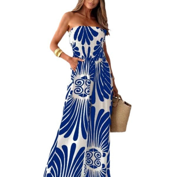 Damen Sommer Jumpsuit mit floralem Design Drune