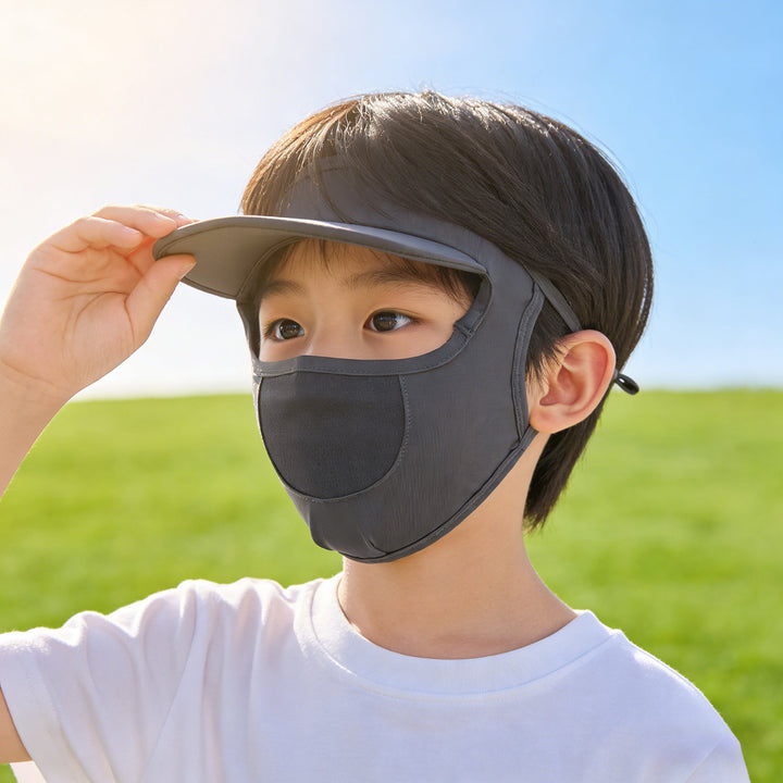 Damen nan Sonnenschutz-Visier mit integrierter atmungsaktiver Gesichtsmaske und verstellbarem Nackenzug Drune